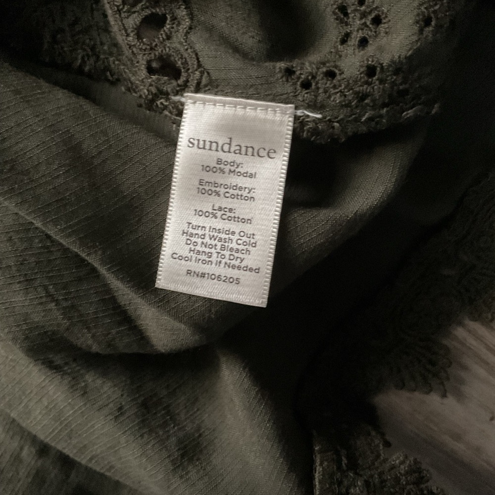 Sundance Delila Eyelet Duster Jacket Kimono PM Army Green Boho Festival - Picture 4 of 5